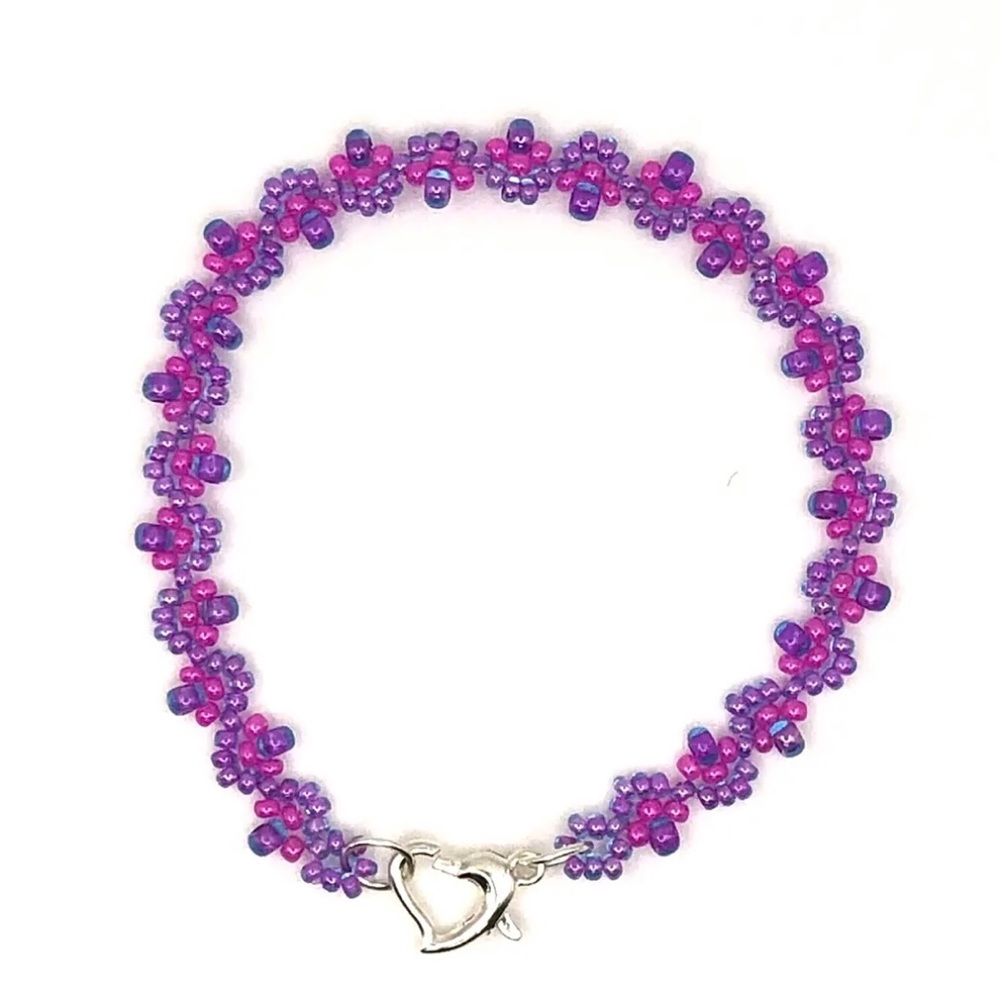 Neon Bright Purple Bracelet Summer Colors Minimalist 7"